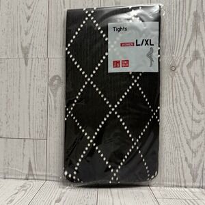 Uniqlo Diamond Cut Out Pattern Black Tights Size Large / XL Pantyhose